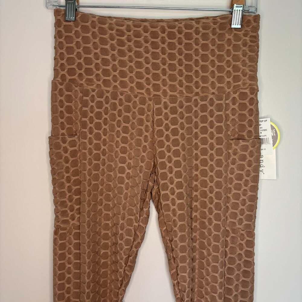 EYE CANDY NEW High Waisted Buttery Soft Leggings Womens M Taupe Stretch Workout